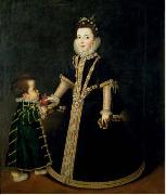 Sofonisba Anguissola Girl with a dwarf, thought to be a portrait of Margarita of Savoy, daughter of the Duke and Duchess of Savoy oil painting